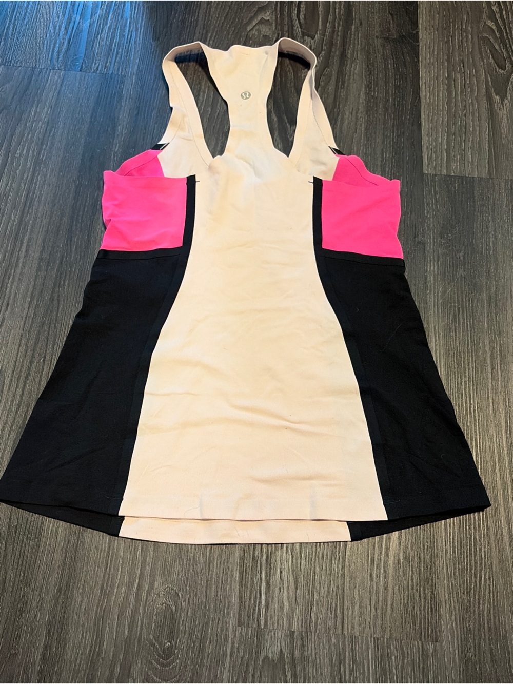 lululemon athletica Colorblock Racerback Tank — Cream, Black & Pink